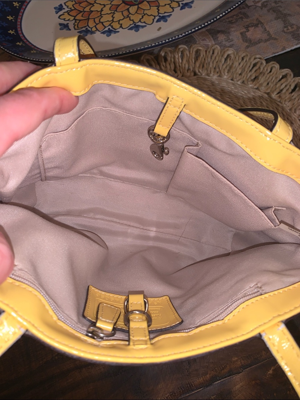 Coach Pink and Yellow Signature Stripe Mini Tote Bag Vintage 2013 - Picture 6 of 14
